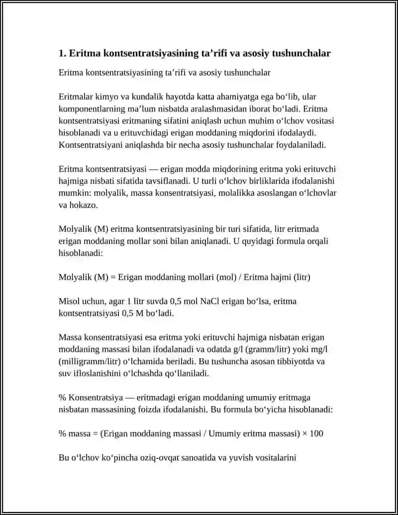 ERITMA KONTSENTRATSIYASI 3