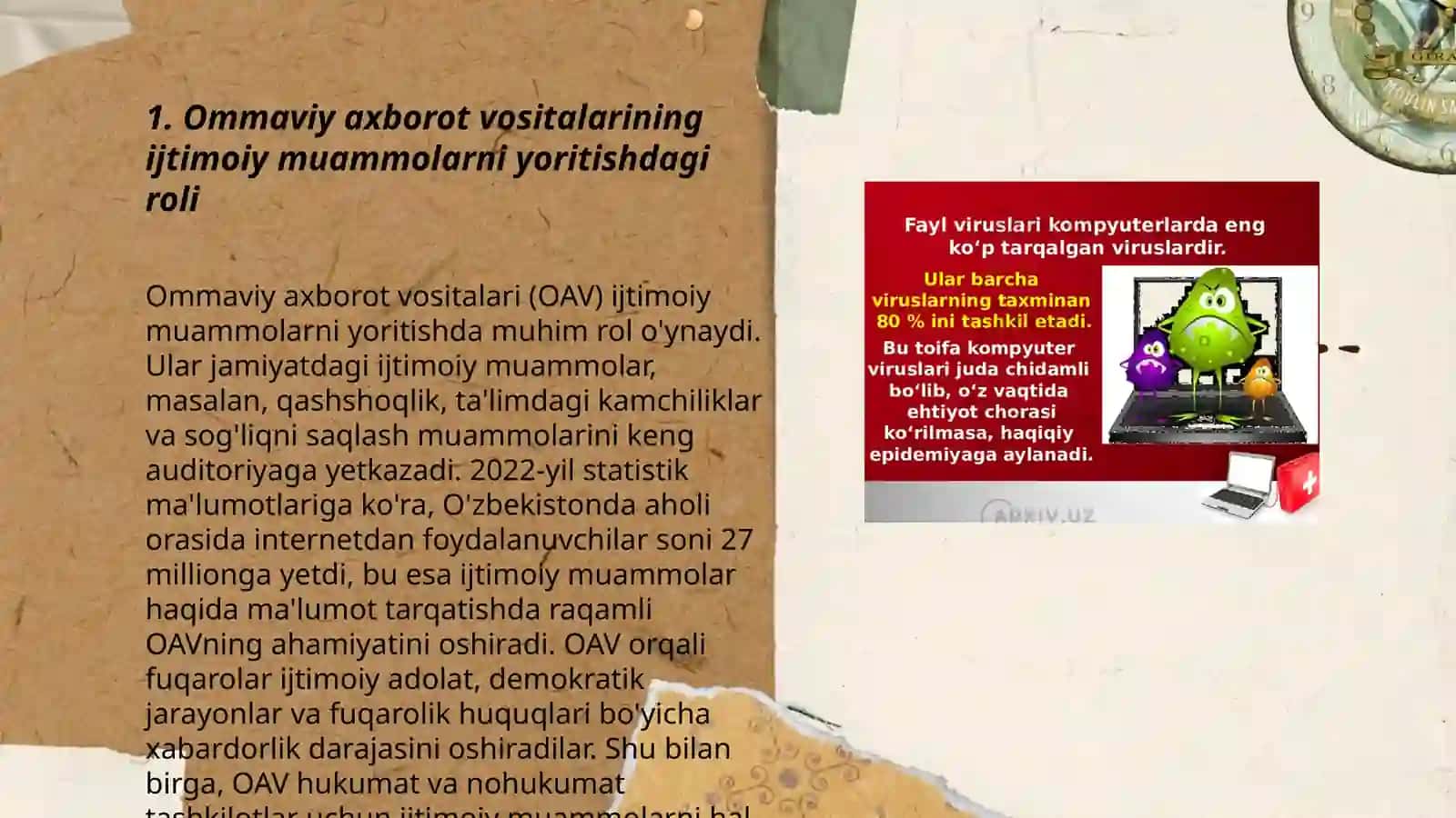 Ishtimoiy hamda iqsidoiy jarayonlarda mavjud muomlarni bartaraf etishda ommaviy axborotlarni ròli 3