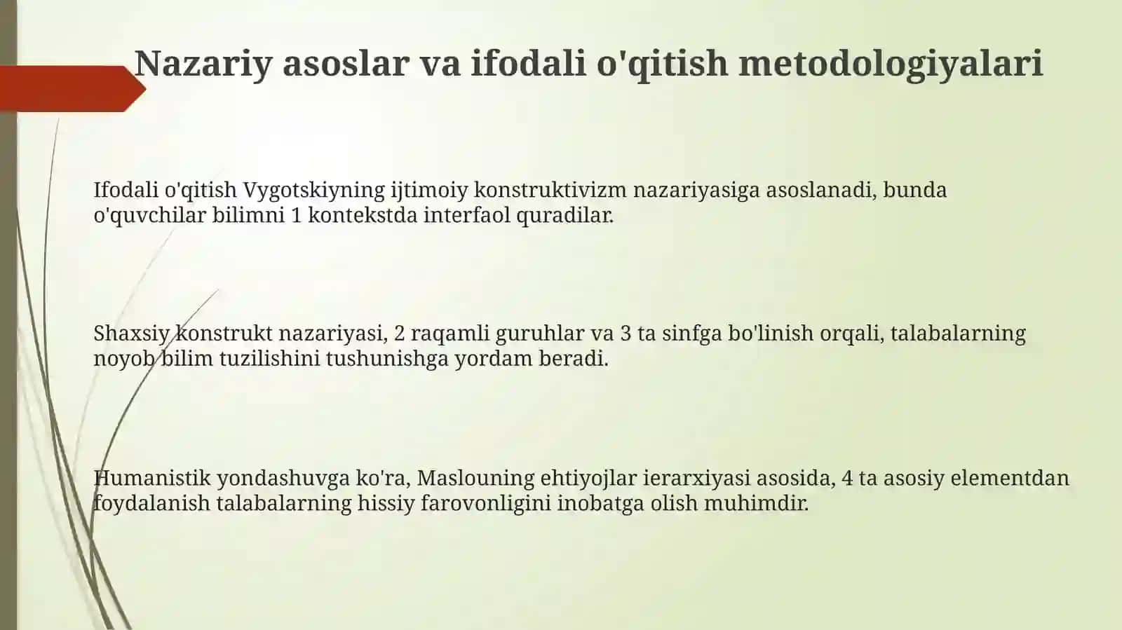 Tarbiyachining Ifodali O'qitish Metodikasi 3
