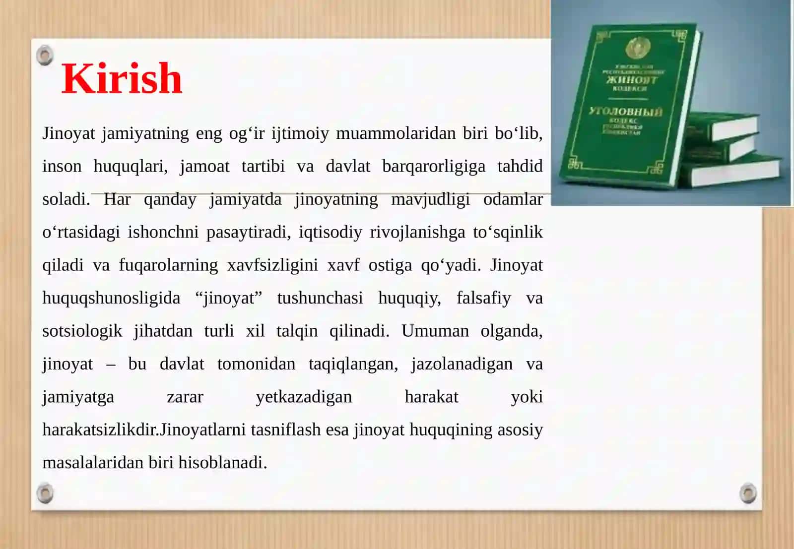 Jinoyat va jinoyatlarni tasniflash 3