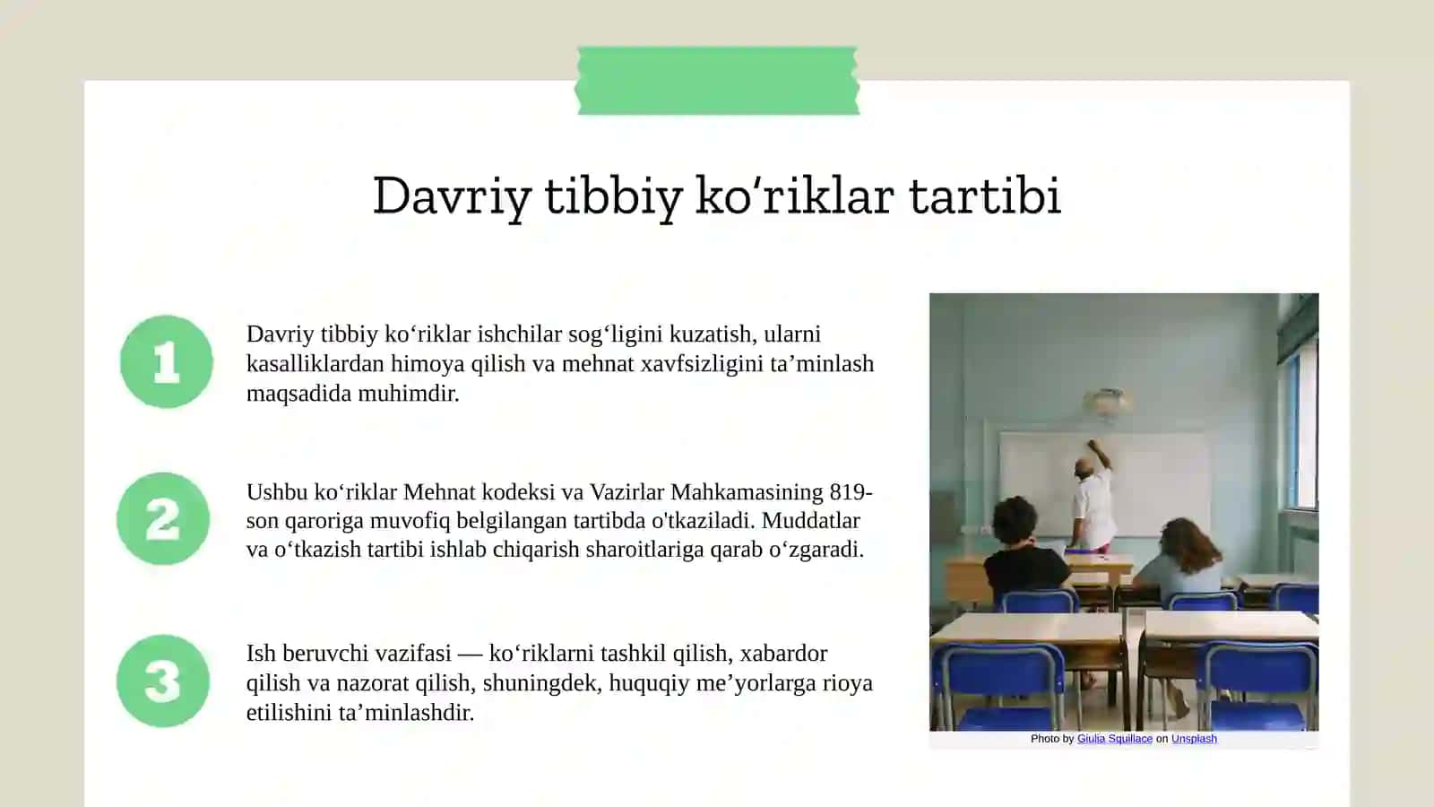 Majburiy vadovriy tibbiy ko‘riklarni tashkilotishda ish beryuvchi va MMQ xizmati vazifalari 3