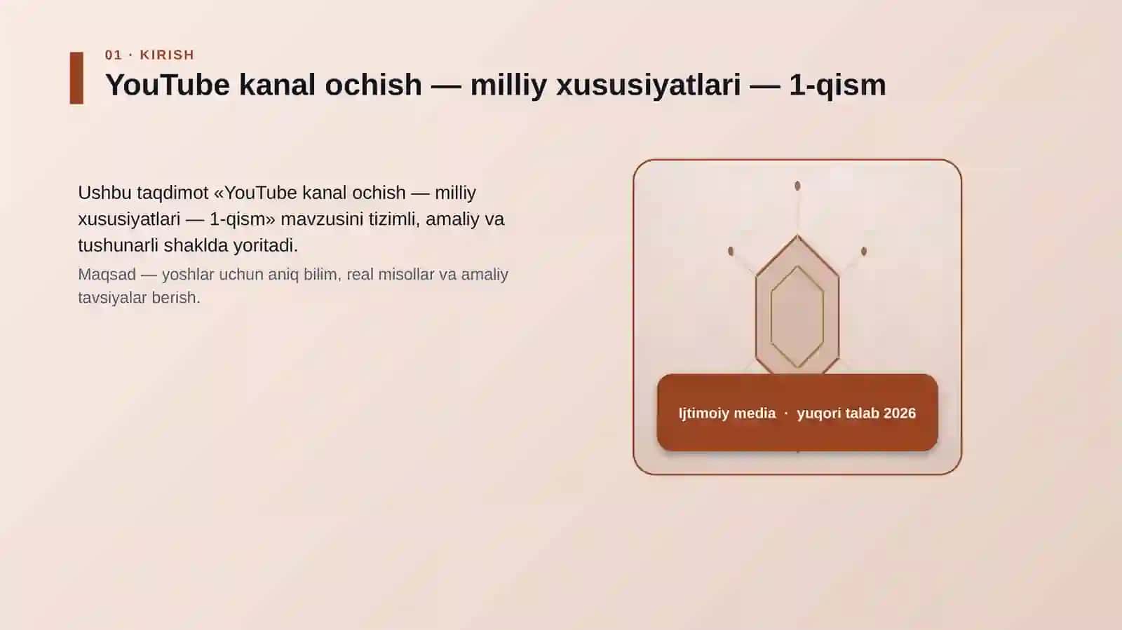 YouTube kanal ochish — milliy xususiyatlari — 1-qism 3