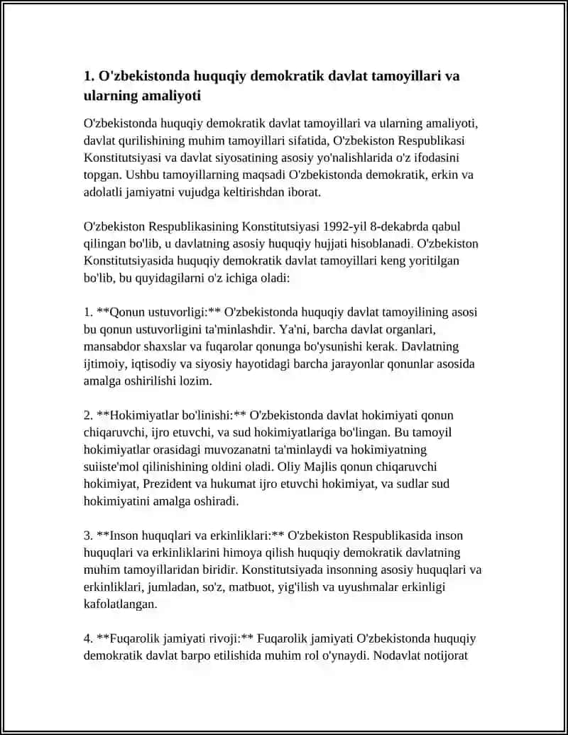 O'ZBEKISTONDA HUQUQIY DEMOKRATIK DAVLATLAR VA FUQAROLIK JAMIYATI ASOSLARINING BARPO ETILISHI 3
