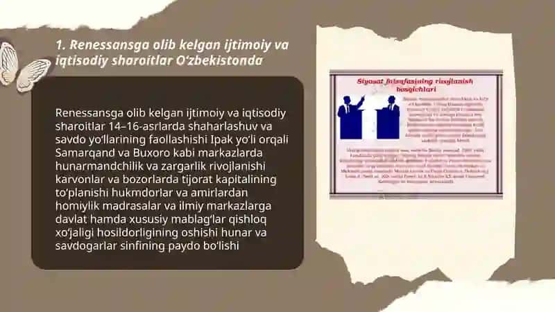 Oʻzbekiston tarixida renessans:asosiy bosqichlari va rivojlanish omillari 3