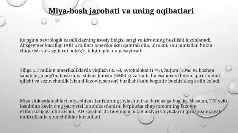 Sezgi va idrokning turli kasalliklarda buzilishi 3