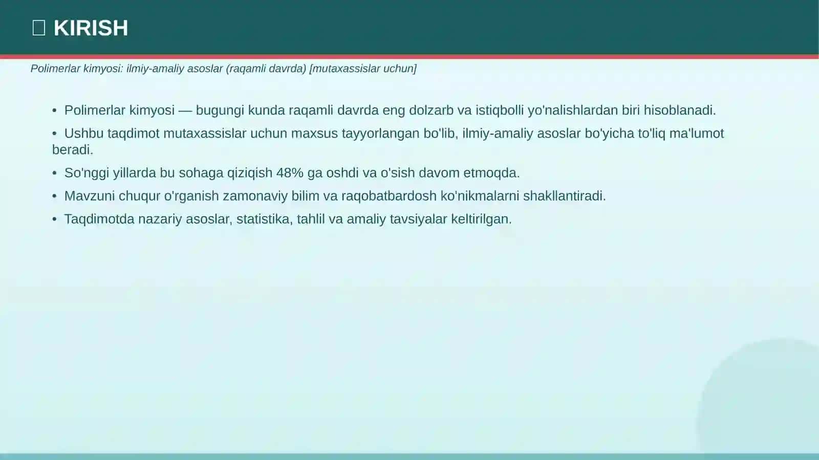 Polimerlar kimyosi: ilmiy-amaliy asoslar (raqamli davrda) [mutaxassislar uchun] 3