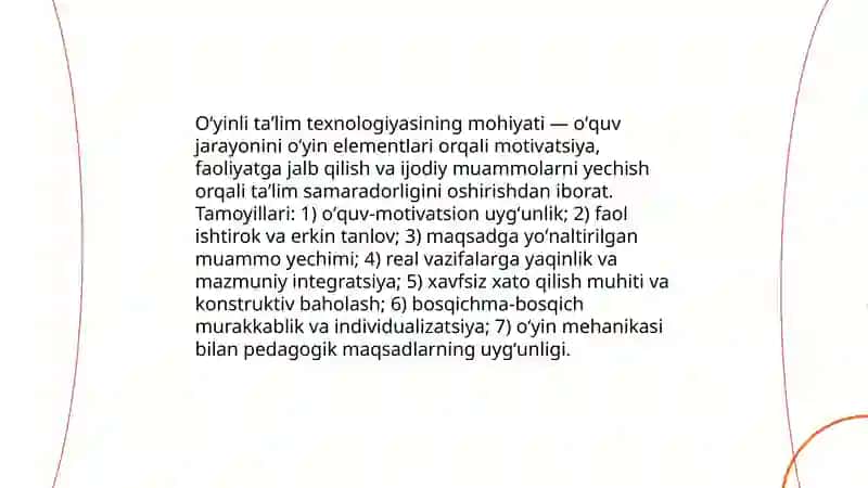 Oʻyinli taʼlim texnologiyasi 3