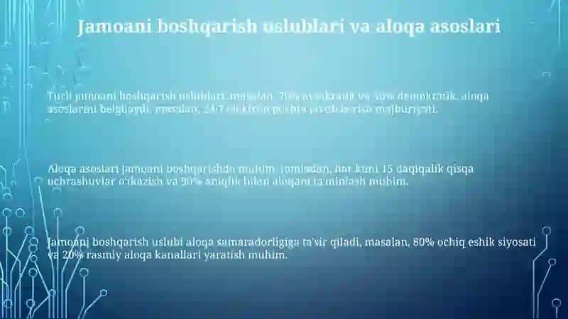 Jamoani boshqarish va kommunikatsiya jarayonlari 3