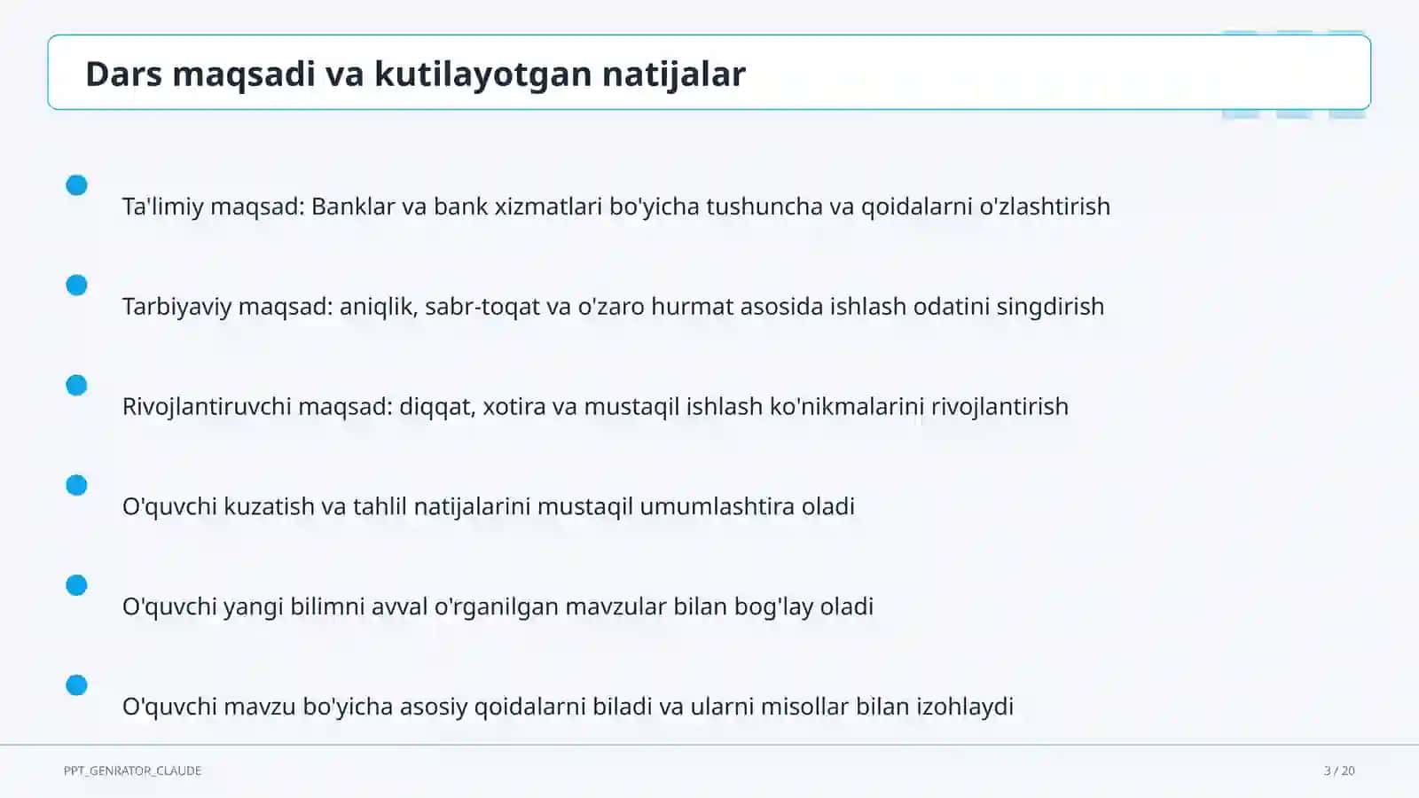 Banklar va bank xizmatlari (10-sinf) 3