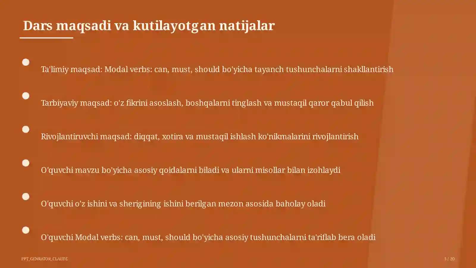 Modal verbs: can, must, should (7-sinf) 3