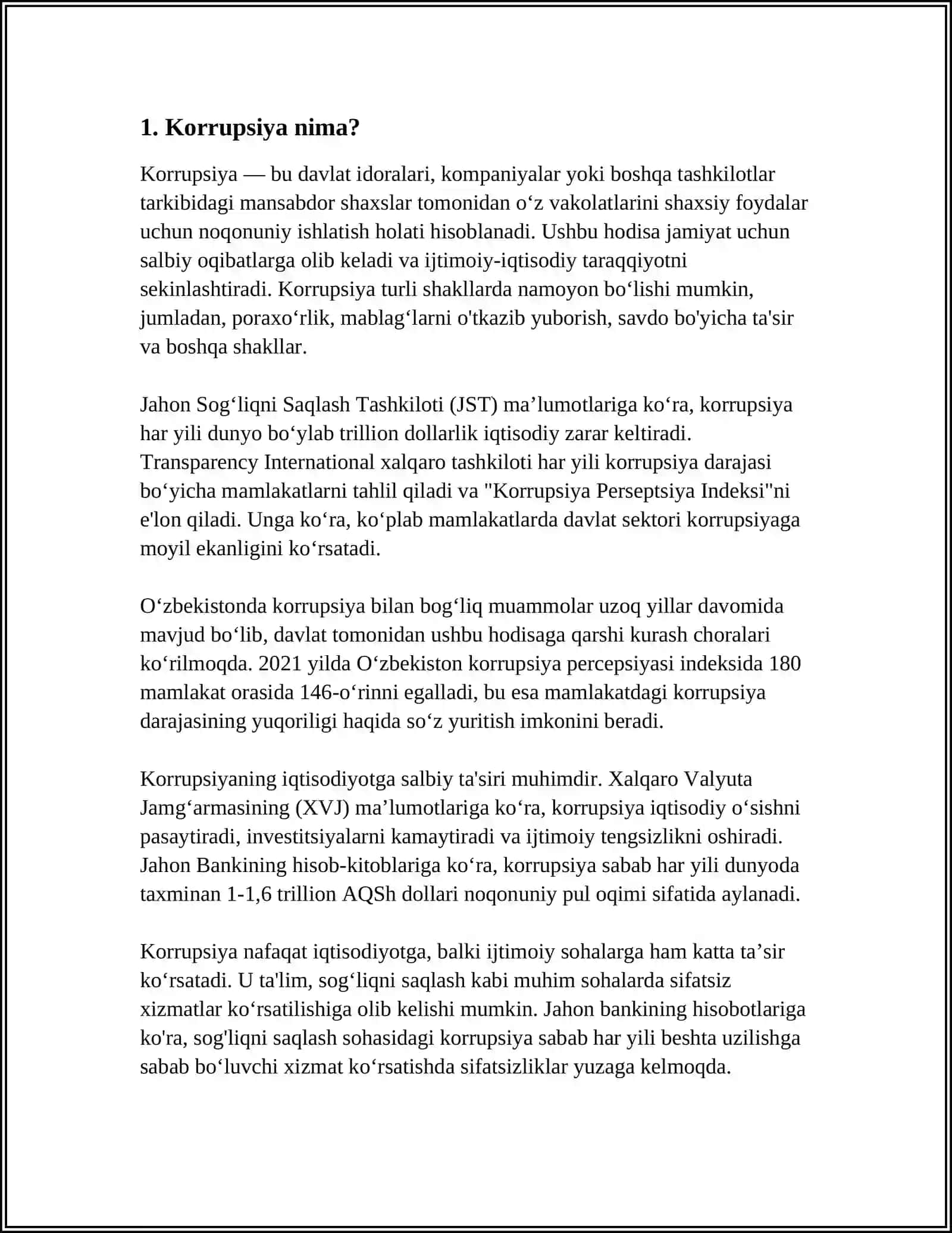 OLIY TALIM TALABALARIGA KORRUPSIYA TO'GRISIDA MALUMOT BERISH 3