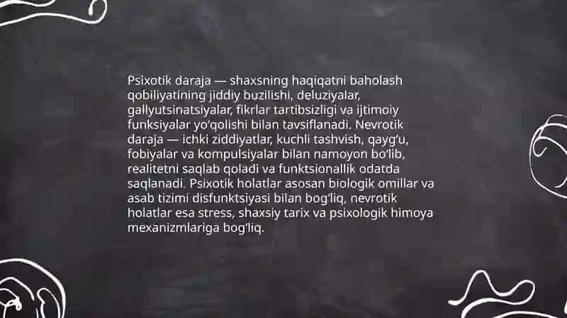 Shaxs taraqqqiyotining psixotik va nevrotik darajalari 3