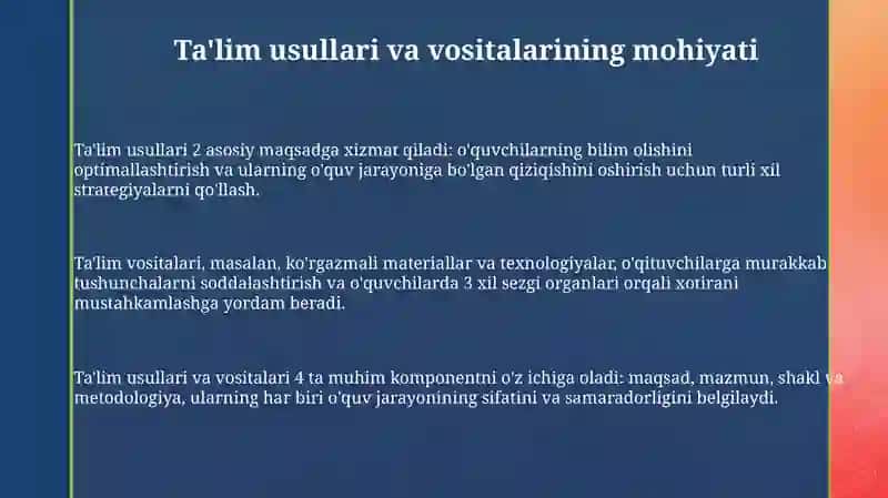 Boshlang'ich sinflarda ta'lim metodlari va vositalari 3