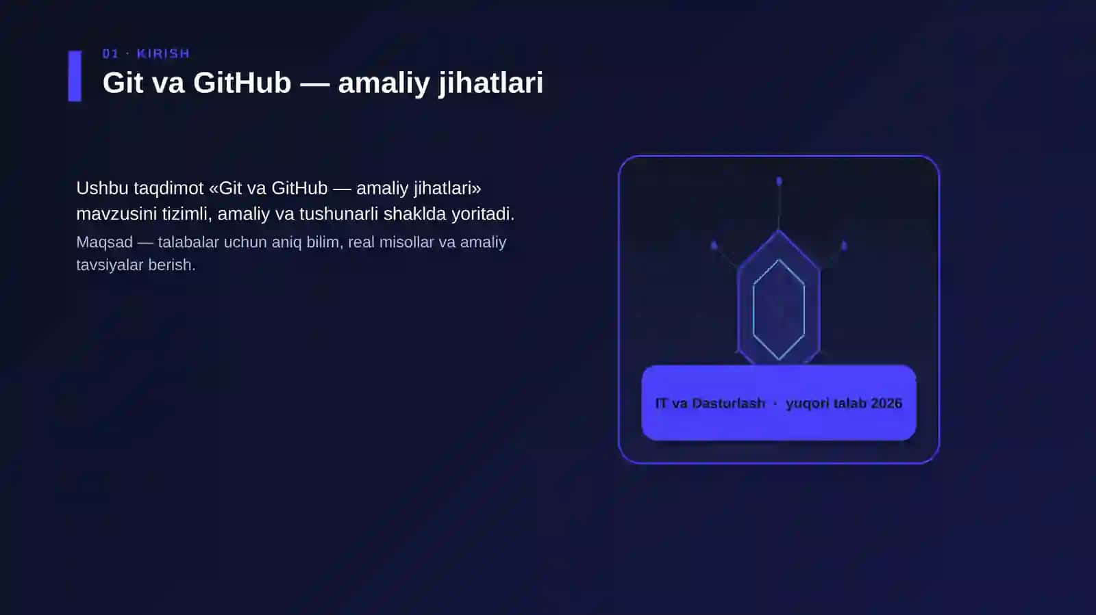 Git va GitHub — amaliy jihatlari 3