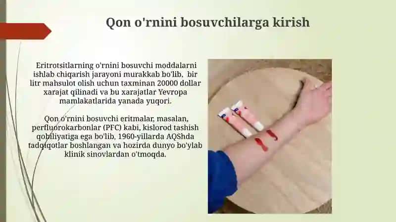 Qon O'rnini Bosadigan Vositalar 3