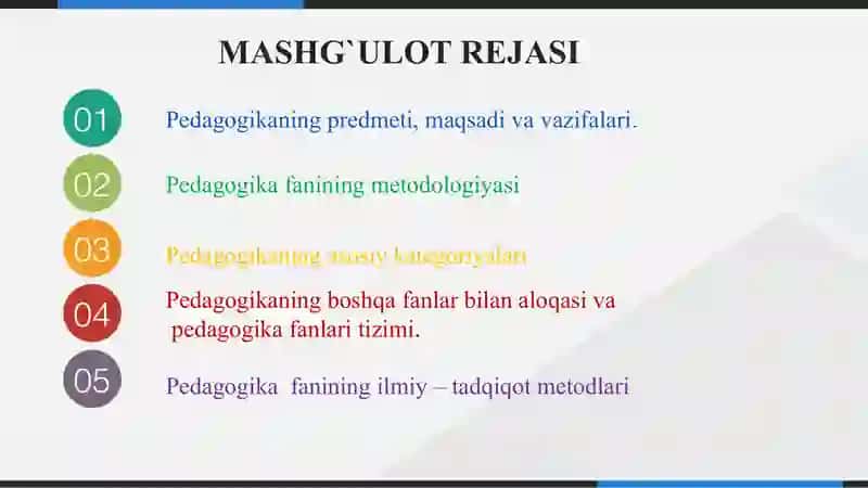 PEDAGOGIKANING   PREDMETI VA ILMIY- TADQIQOT  METODLARI 3