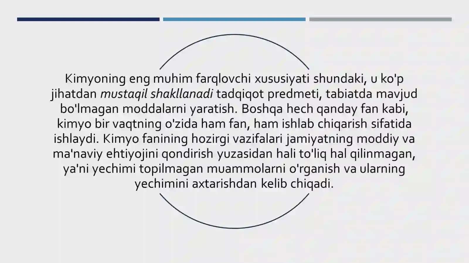 KIMYO FANINING BOSHQA BIOLOGIYA, EKOLOGIYA, GEOGRAFIYA VA BOSHQA FANLAR BILAN BOG'LIQLIGI 3