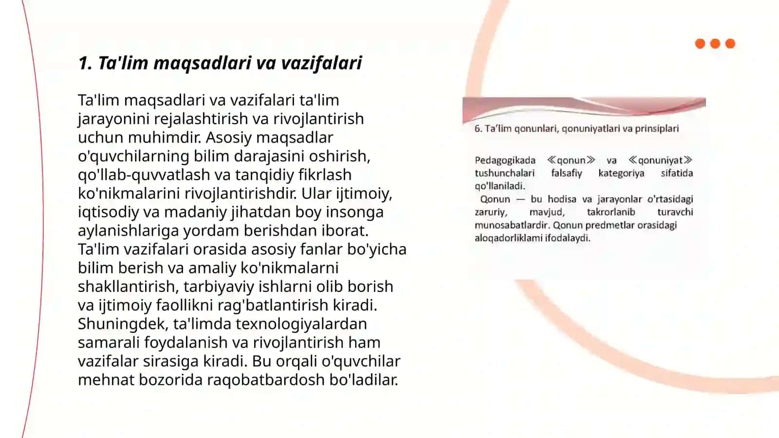 Ta'lim qonuniyatlari va tamoyillari 3