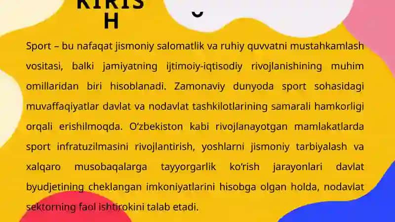 Davlat va nodavlat sport tashkilotlari o‘rtasidagi hamkorlikning samarali shakllari 3