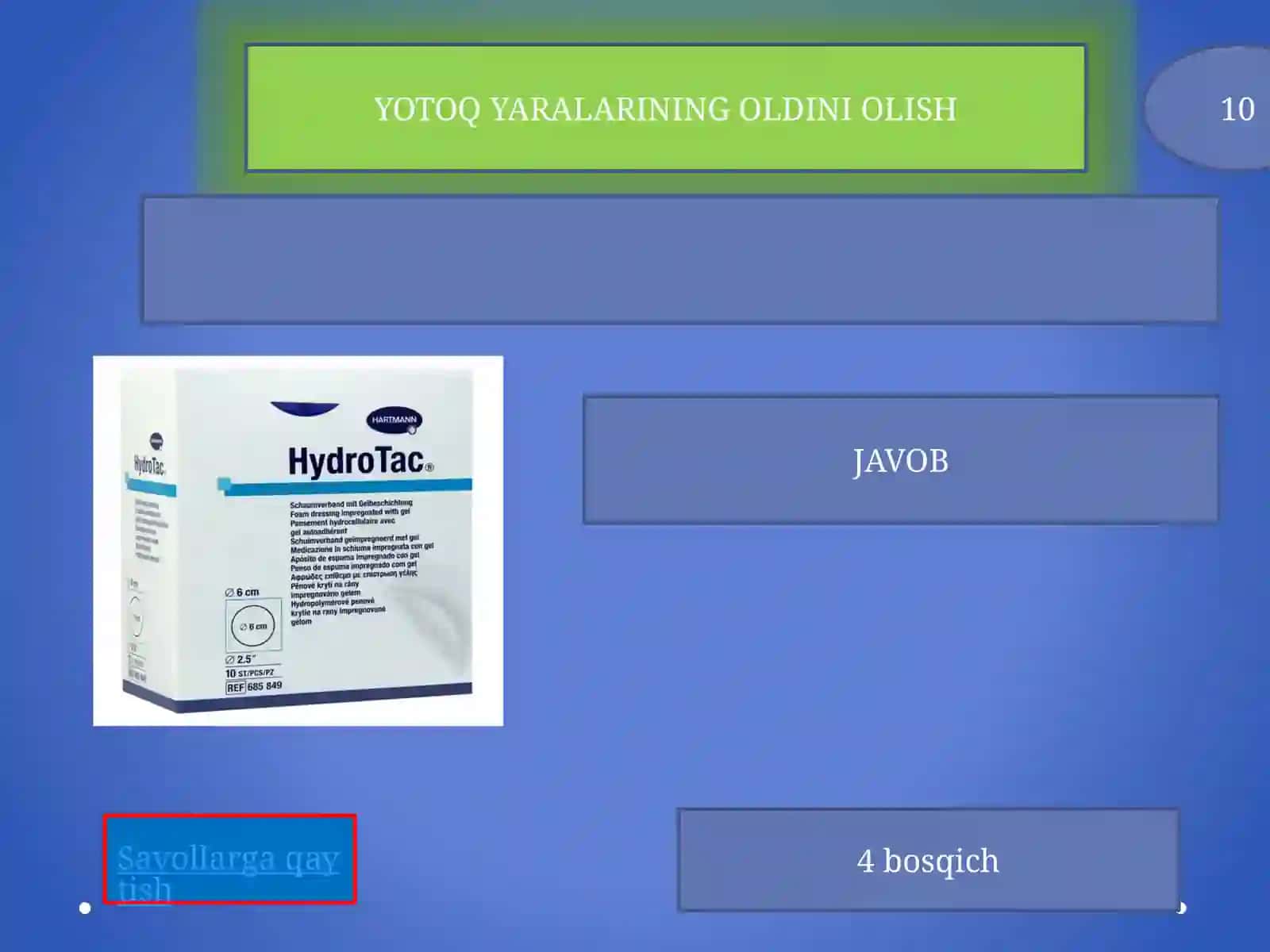 Bemorlarni davolashga tayyorlash texnologiyalari 3