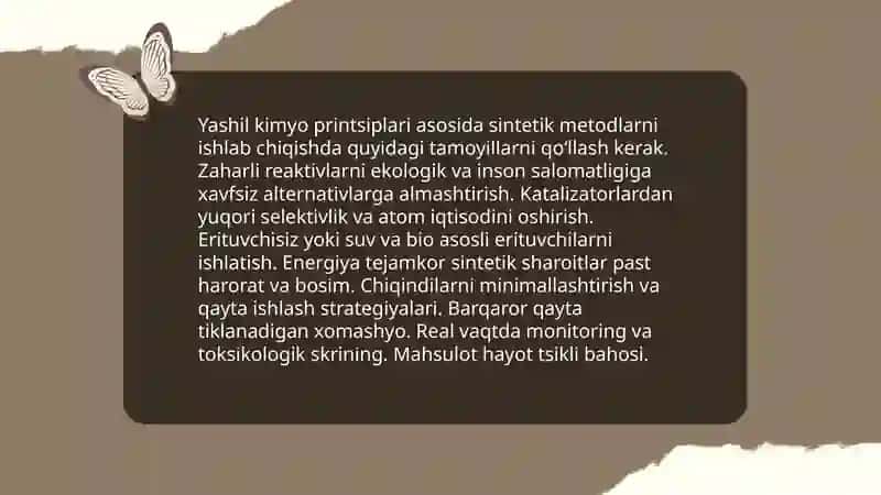 Imkon darajasida sintetik moddalar 3