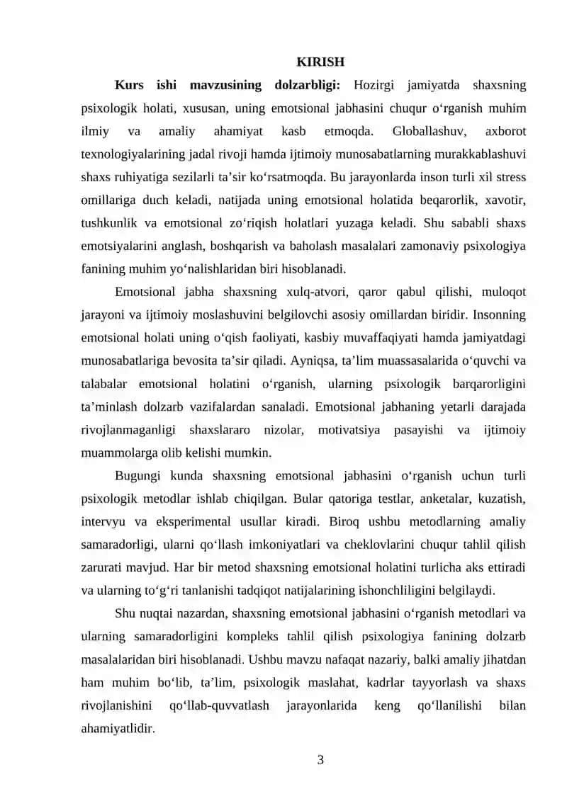 Shaxsning emotsional jabhasini o’rganish metodlari va ularning samaradorligi 3