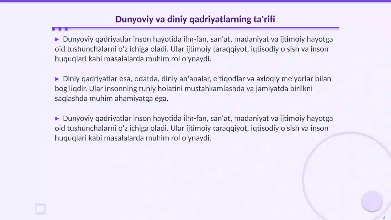 Dunyoviy hayot va diniy qadriyatlarning mutanosibligiga erishishning yoshlar tarbiyasiga ta`siri 3