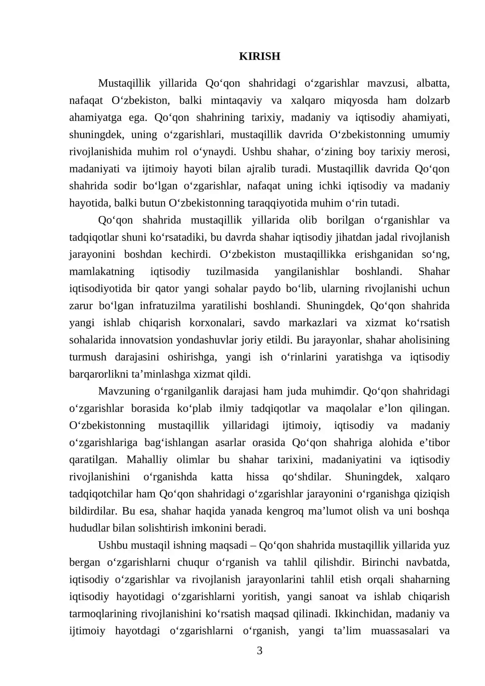 Mustaqillik yillarida Qo‘qon shahridagi o’zgarishlar 3