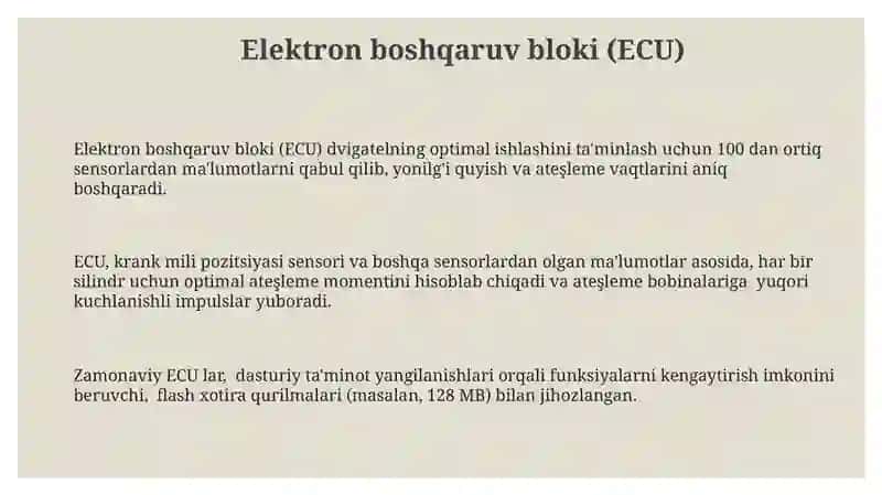Elektron boshqaruv bloki (ECU) 3