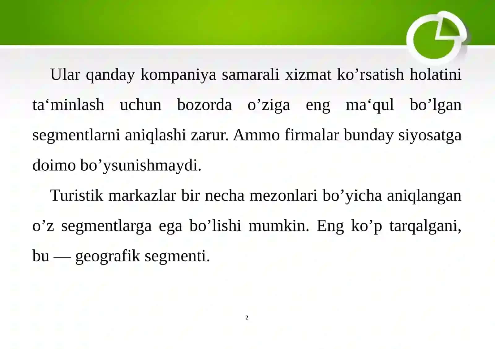Turizm xizmatlarini sifatini baholash va uni oshirish yo'llari 3