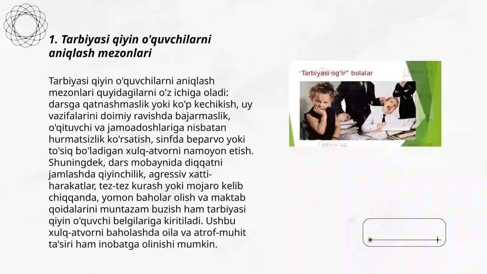 Tarbiyasi qiyin oquvchilar bilan ishlashning psixologik asoslari 3
