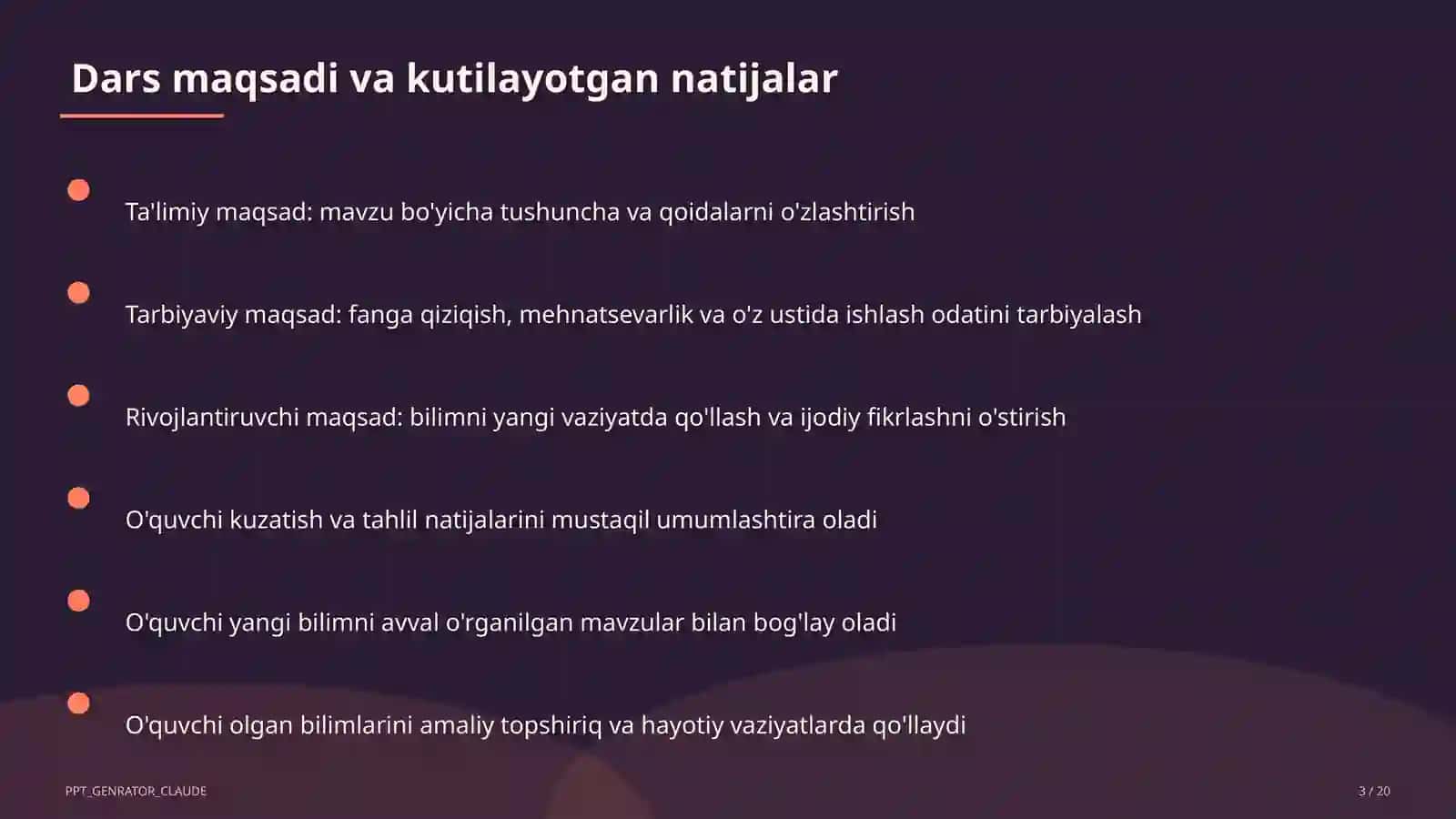 Biologiya (5-11) — ochiq dars uchun 3