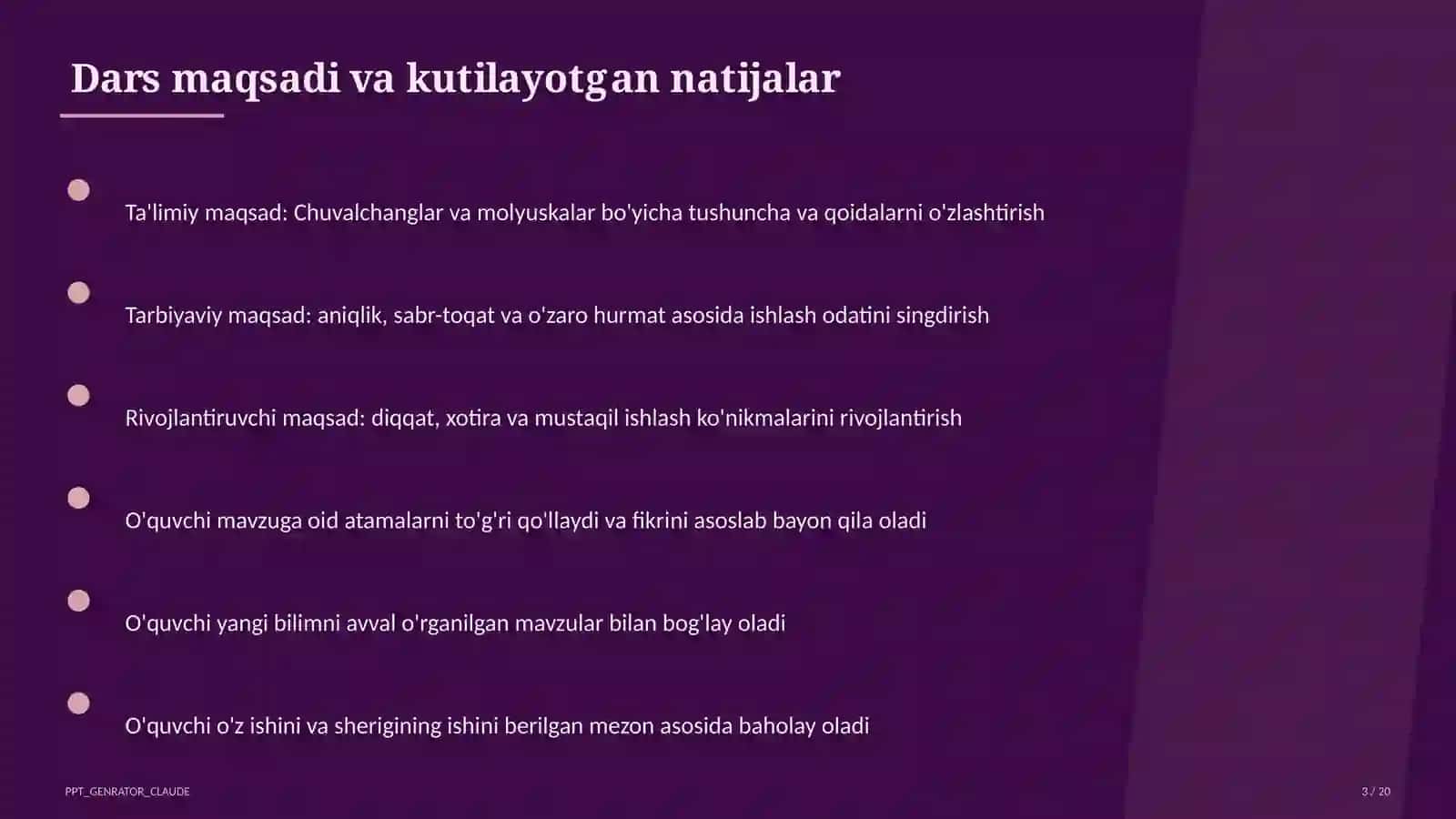 Chuvalchanglar va molyuskalar (7-sinf) 3