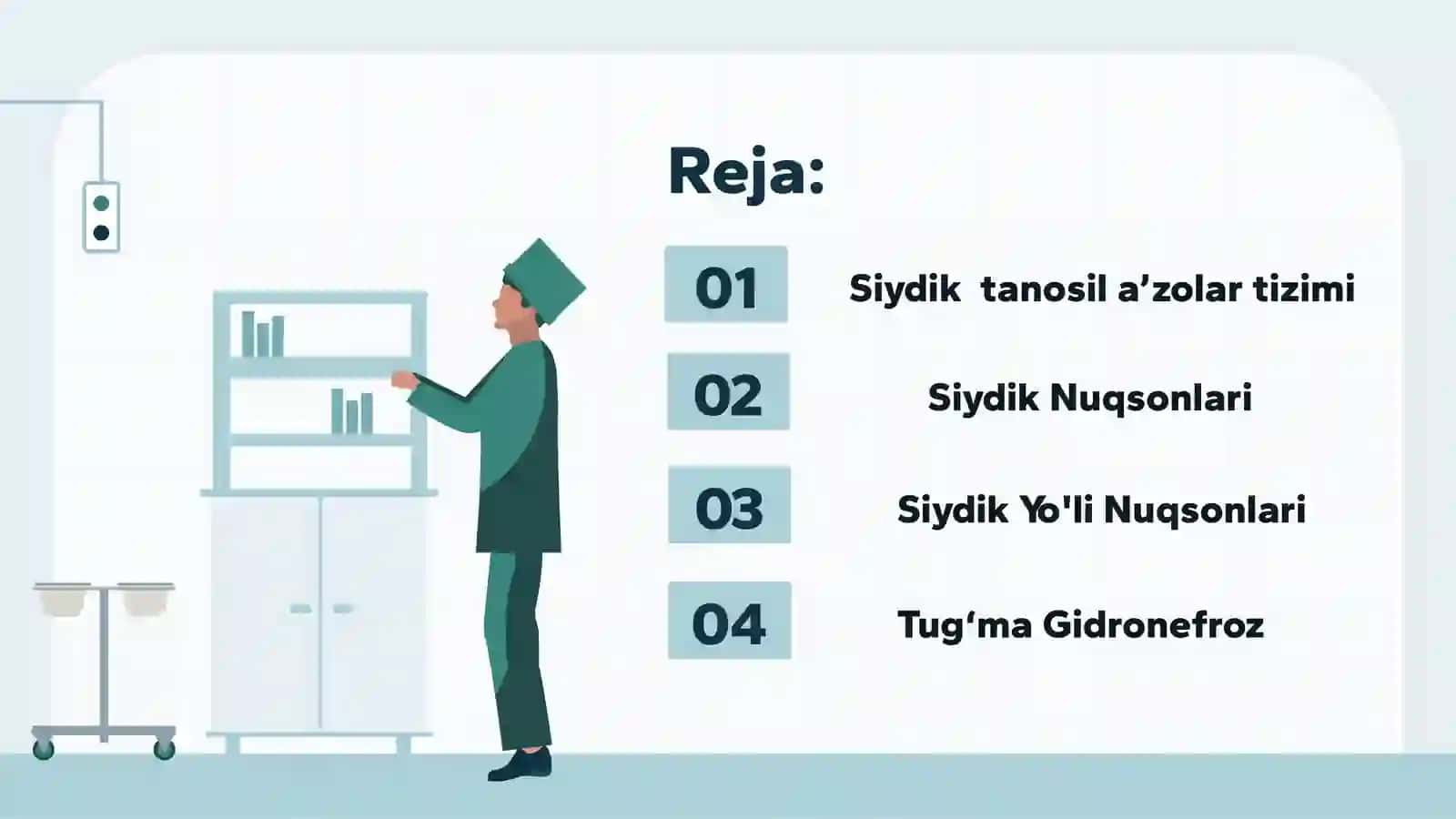 Siydik yo'li nuqsonlari: tug'ma torayishi, ikkilanishi, kaltalashishi, tug'ma gidronefroz va ularda bajariladigan  operatsiyalar 3