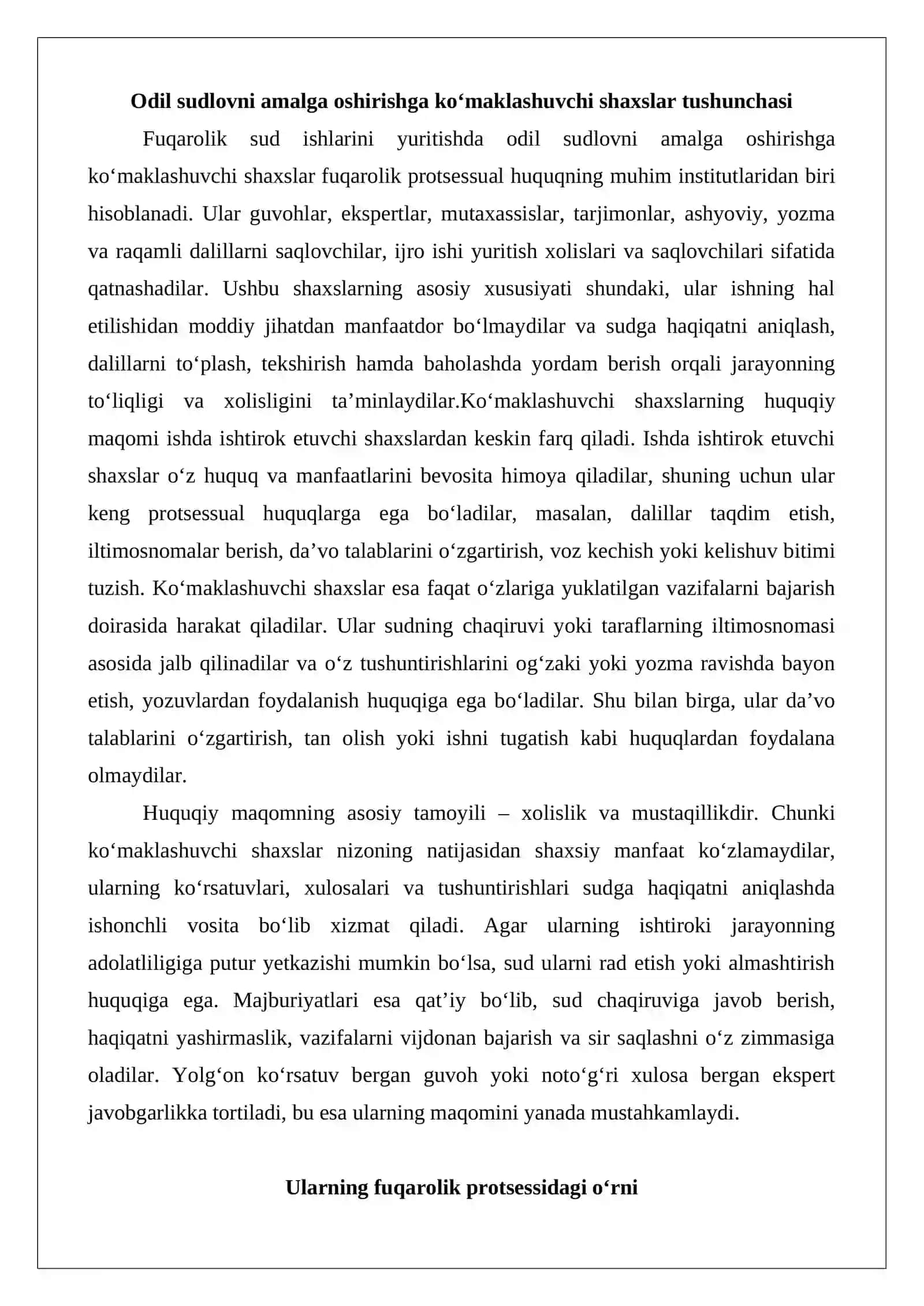 Odil sudlovni amalga oshirishga ko‘maklashuvchi shaxslar 3