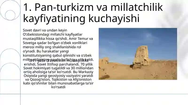 Mustaqil O'zbekiston Respublikasi tashkil topishining tarixiy ahamiyati 3