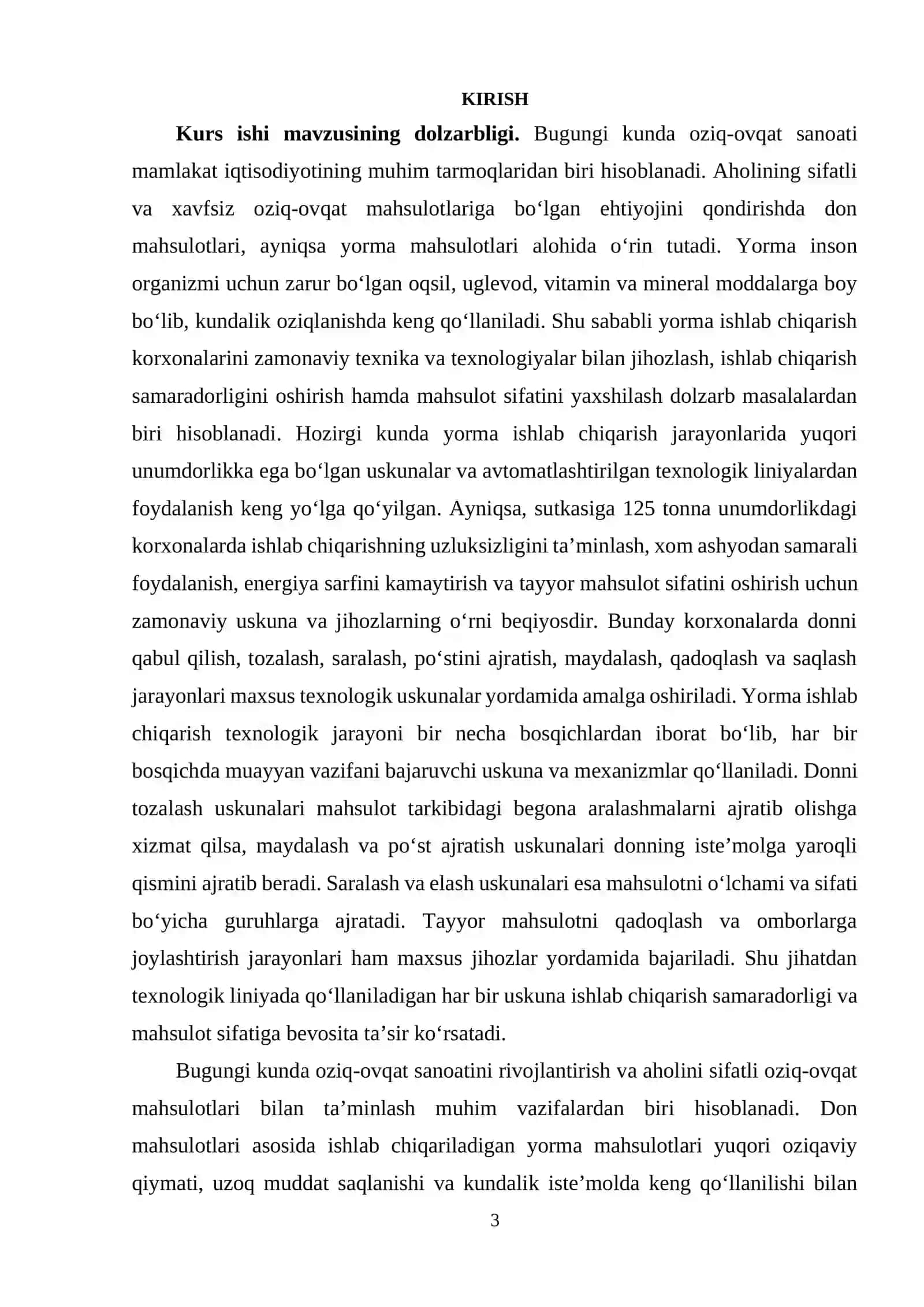 125 tonna yorma ishlab chiqarish korxonalarida qoʻllaniladigan uskuna va jihozlar hamda ularning texnologik jarayondagi oʻrni 3