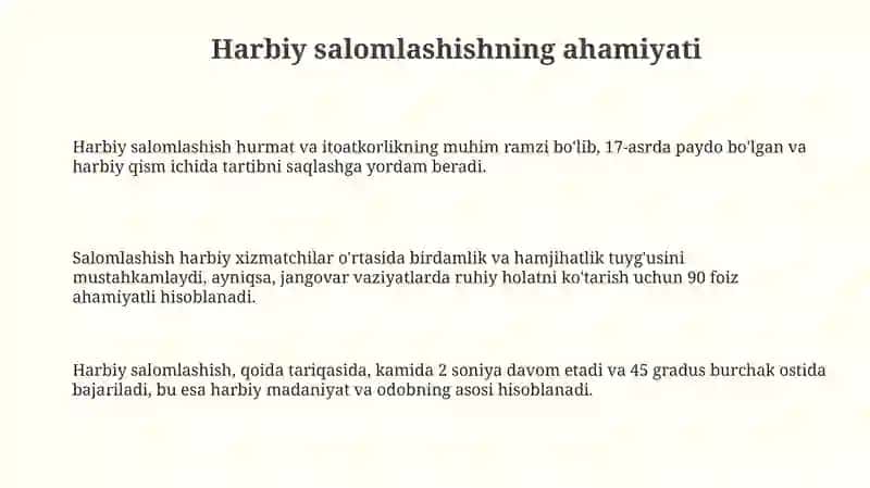 Harbiy salomlashish 3