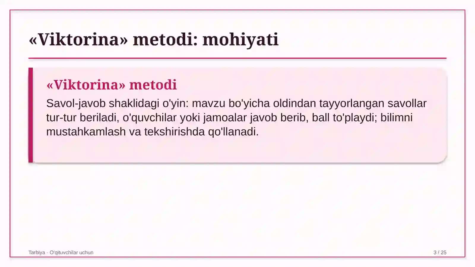 tarbiya darslarida viktorina metodidan foydalanish 7436 3