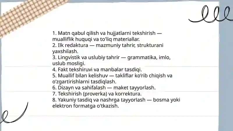 Matnni nashrga tayyorlash madaniyati. Muallif bilan ishlash 3