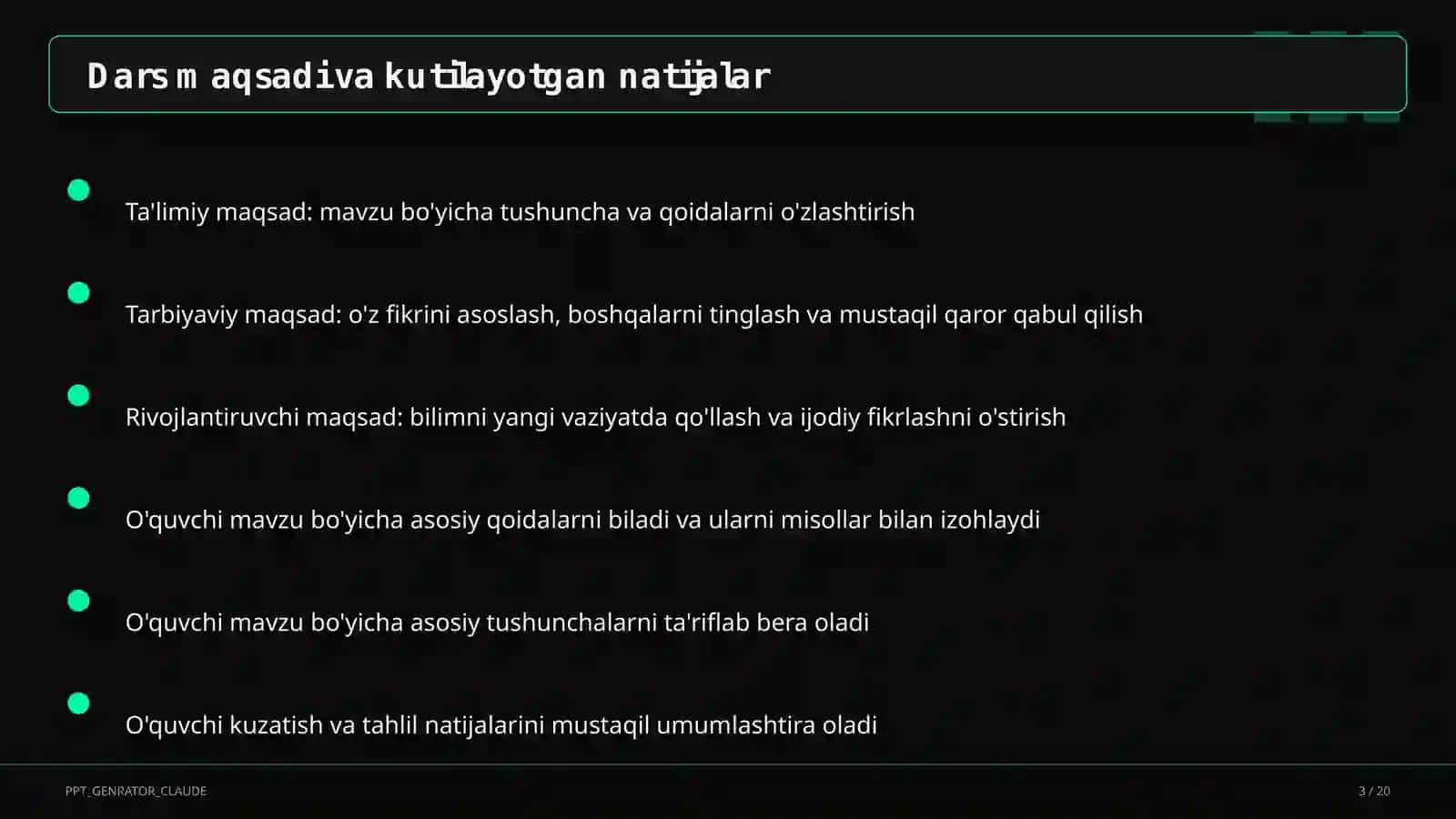Rus tilida bir bosh bo'lakli gaplar (8-sinf) 3