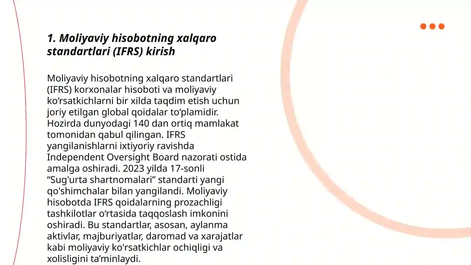 Moliyaviy hisobotning xalqaro standartlari (IFRS) kirish 3