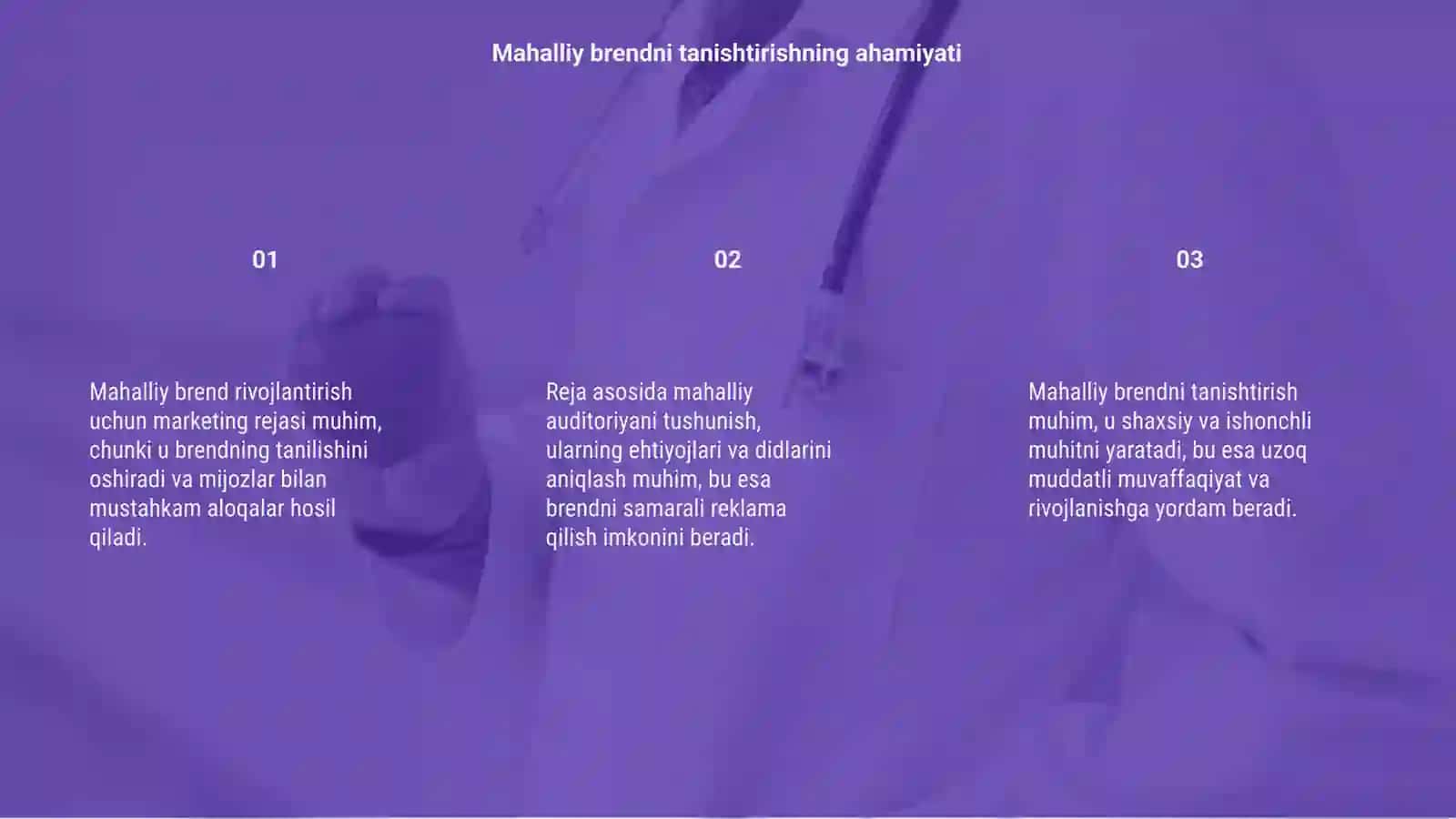 Mahalliy brendni rivojlantirish uchun marketing rejasi 3