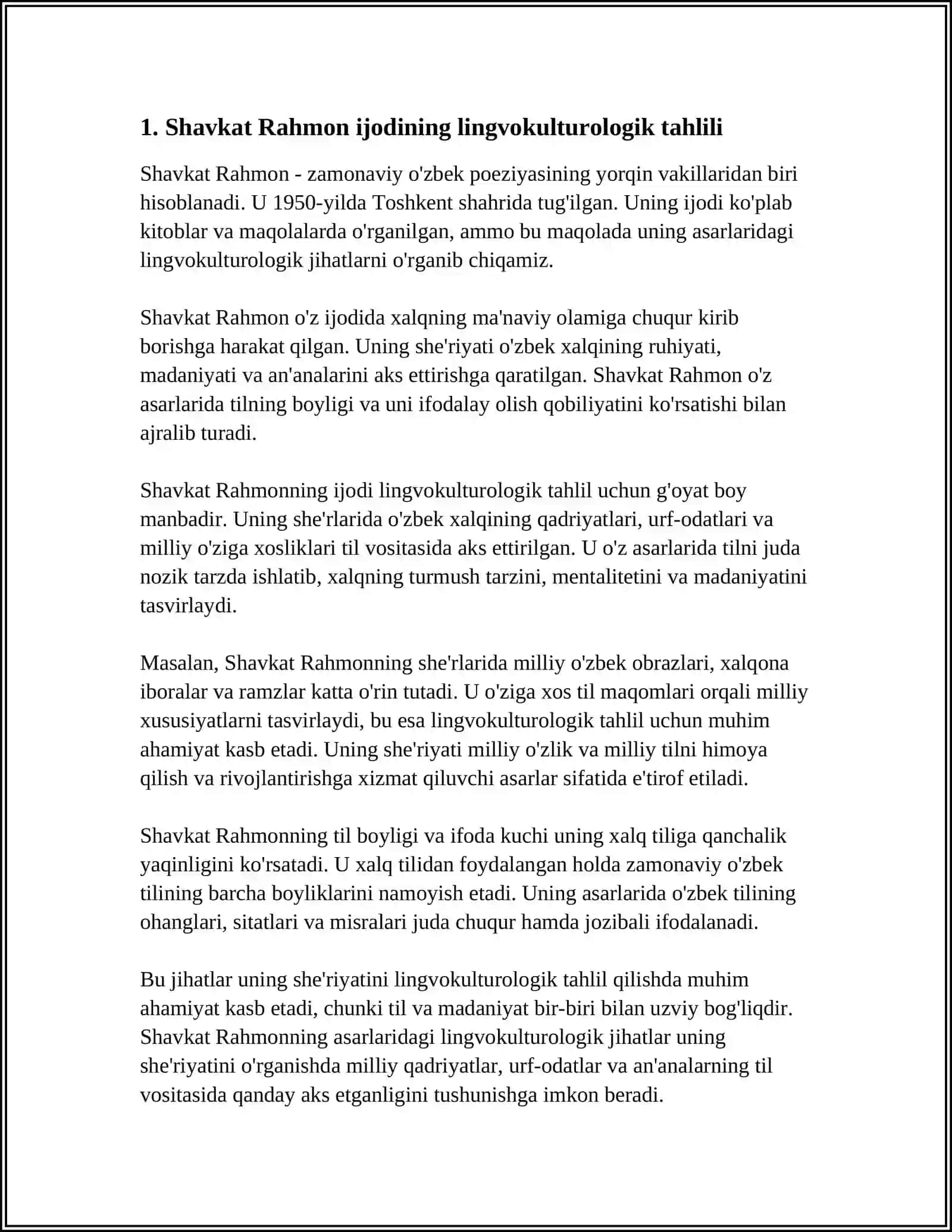 SHAVKAT RAHMON SHE’RLARIDA LINGVOKULTUROLOGIK REALIYALARNING ISHLATILISHI 3