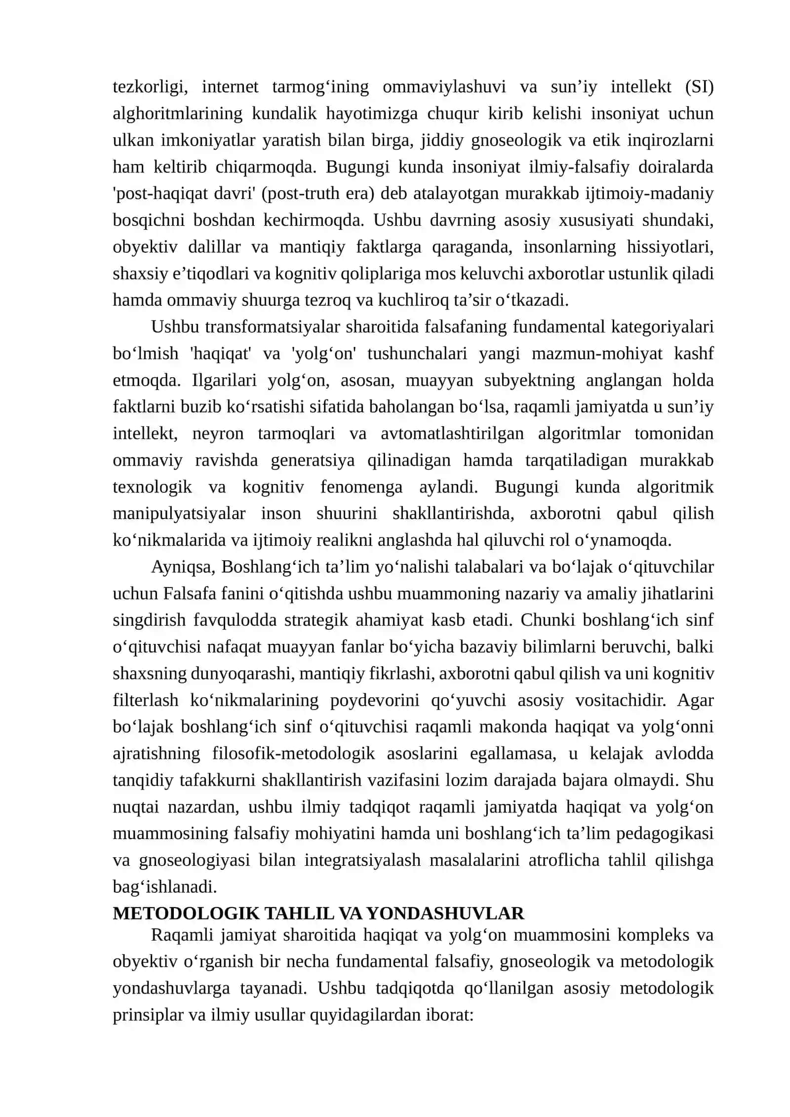 RAQAMLI JAMIYATDA HAQIQAT VA YOLG‘ON MUAMMOSI: SUN’IY INTELLEKT, DEZINFORMATSIYA VA INSONNING TANQIDIY TAFAKKURI 3