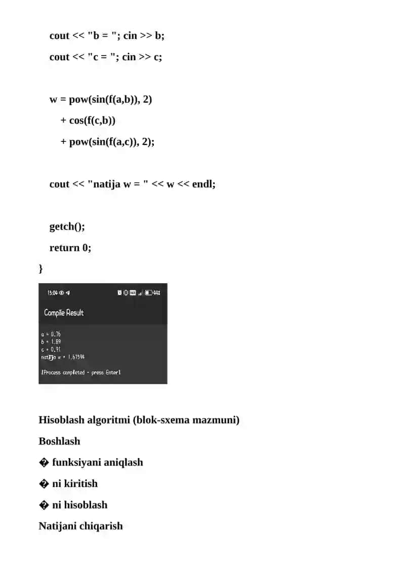mustaqil ish c++ tilida 3