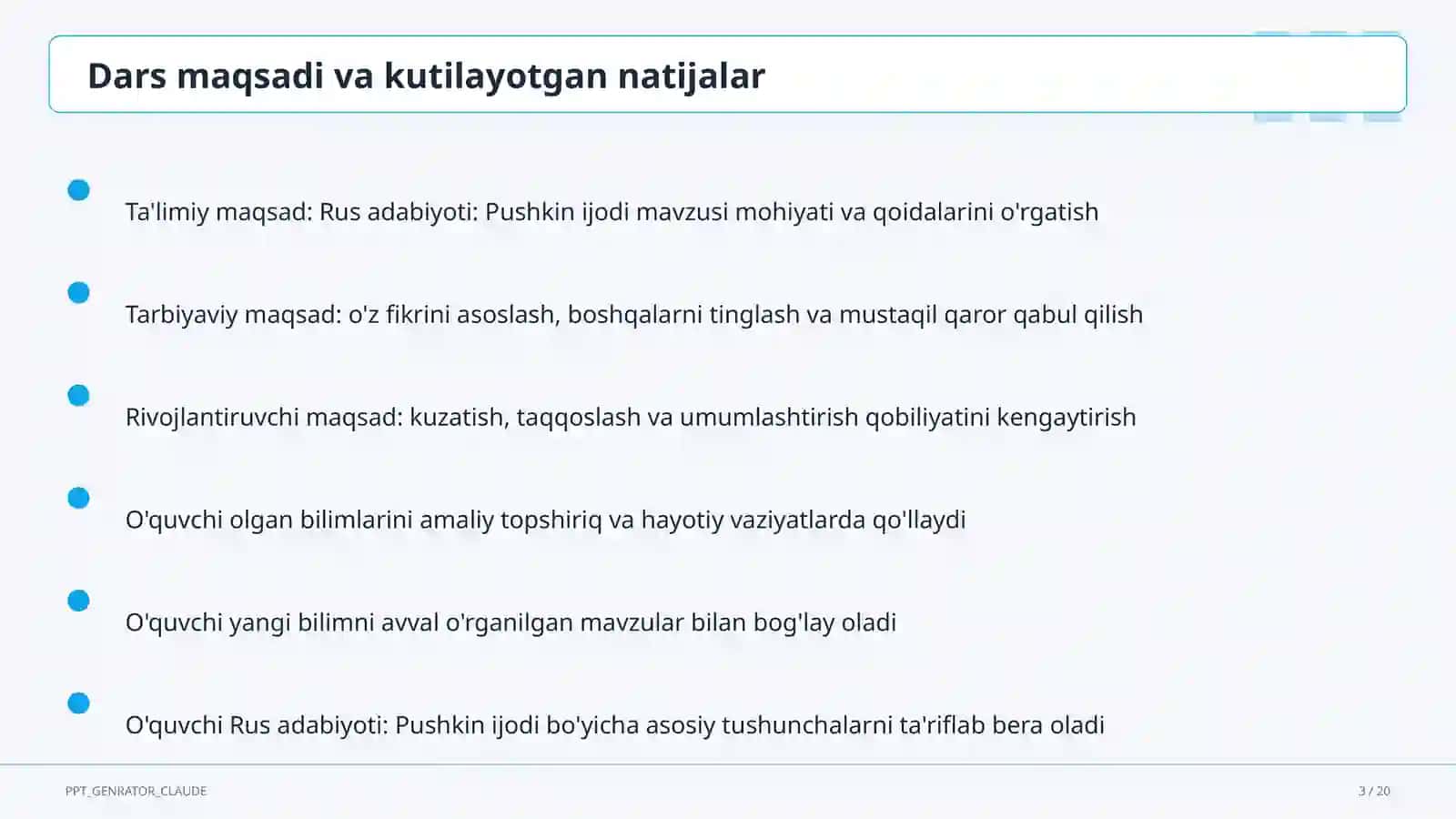 Rus adabiyoti: Pushkin ijodi (9-sinf) 3