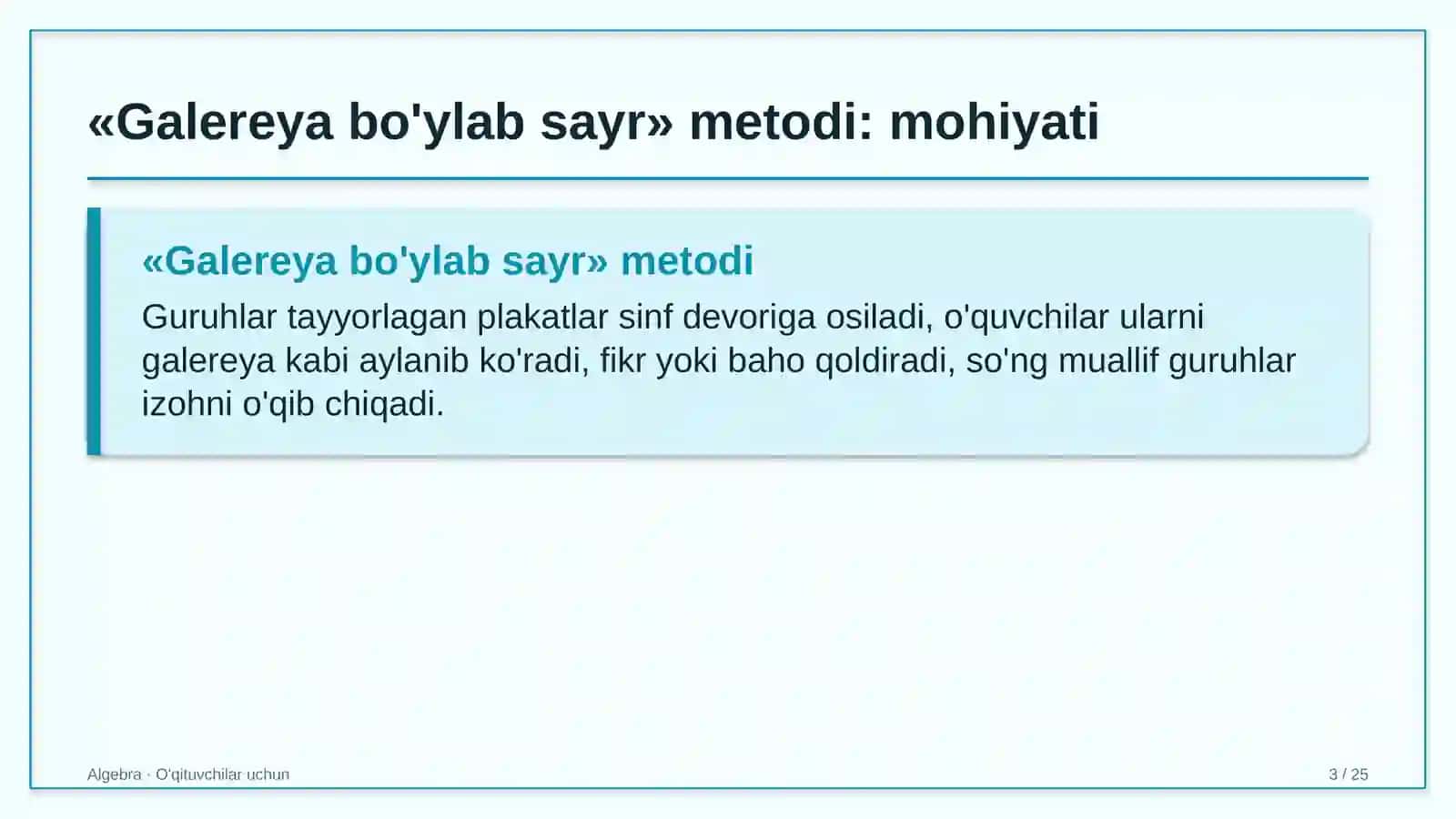 algebra darslarida galereya bo'ylab sayr metodidan foydalanish 4163 3