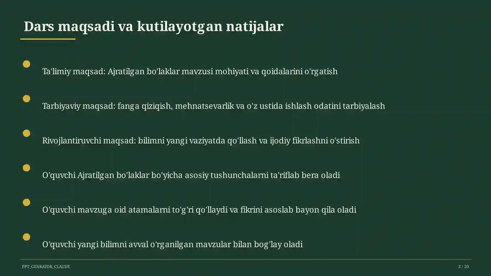 Ajratilgan bo'laklar (8-sinf) 3