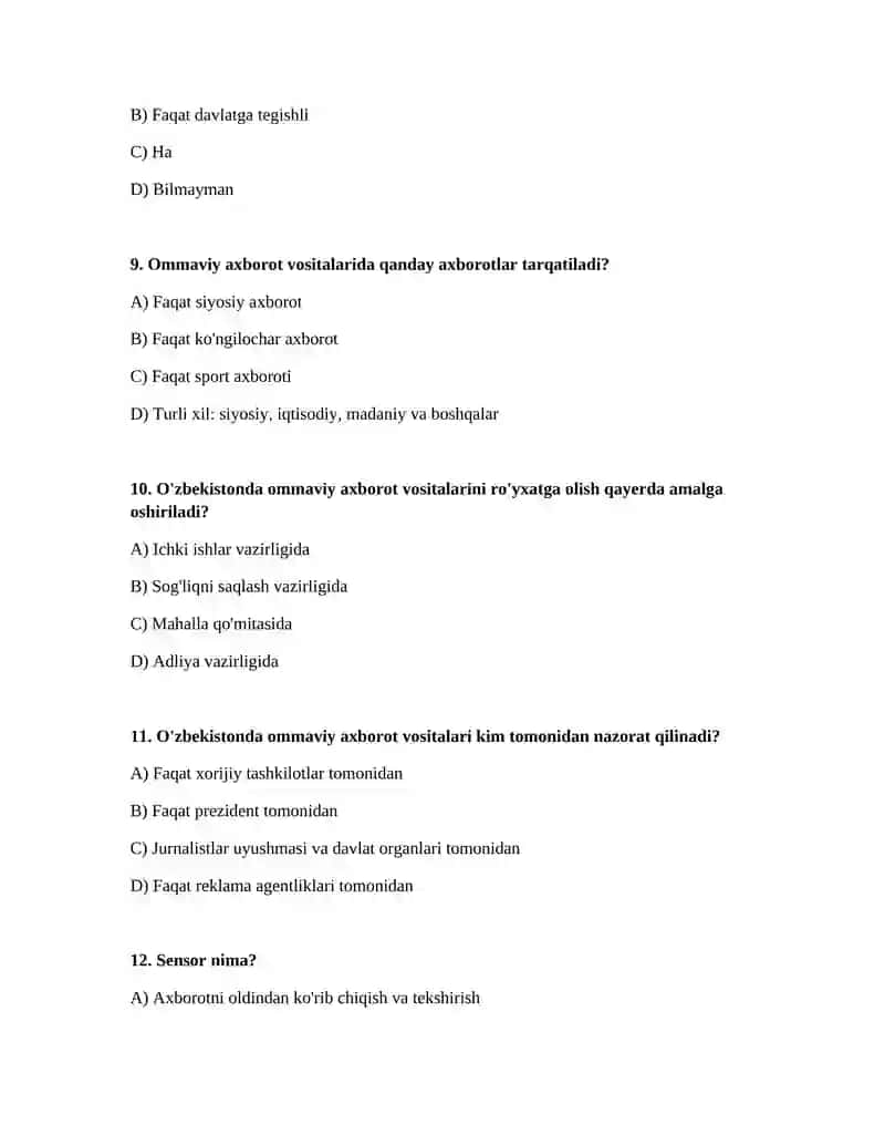 Oʻzbekiston respublikasi ommaviy axborot vositalarining faoliyati 3